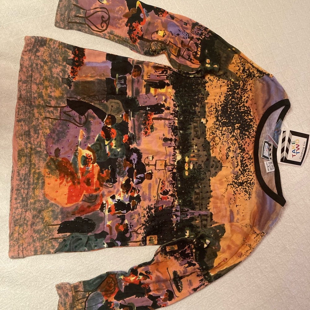 T-shirt, 3/4 sleeve, size small